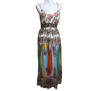 Anthropologie Virginia white floral maxi dress, 8, bohemian, festival, flowy